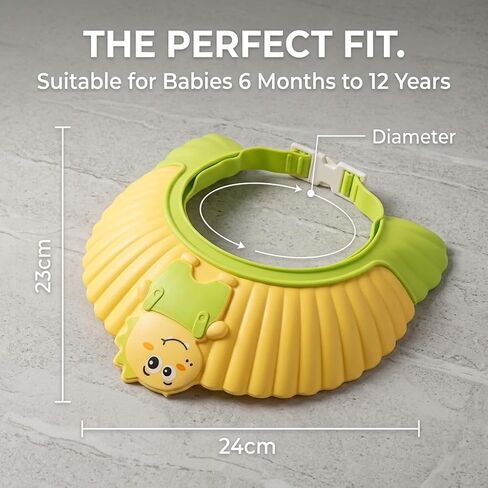 Silicone Adjustable Kids Shower Cap, Tear-Free Shampoo Protection Hat for Baby Toddler Children, Safe Waterproof Bathing Hair Wash Cap 0-9 Years (yellpw) in Kuwait