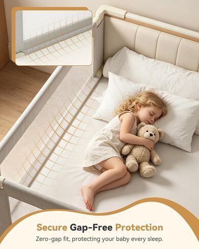3-Piece Twin Size Bed Rail for Toddlers, Baby Bed Rail Guard with Height Adjustable, Headboard Rod, Bed Safety Rails for Twin Size Bed —(39" x 74.8" x 74.8") in Kuwait