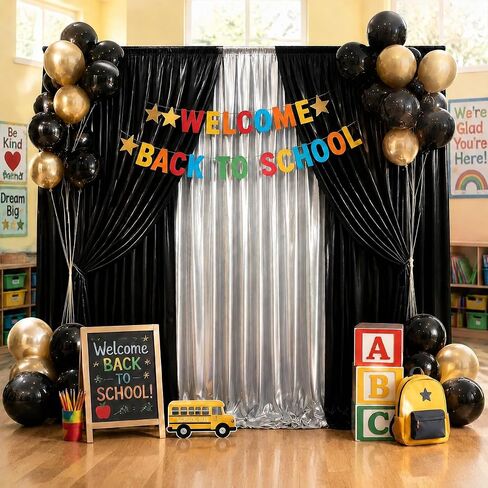 10x10FT Gold Sequin Backdrop Curtains Wrinkle Free Drapes for Wedding Party | 2 Panels 5ft x 10ft Each, Shimmer Glitter Backdrop Cloth for Party, Birthday, Photography background, Graduation Decor in Saudi Arabia