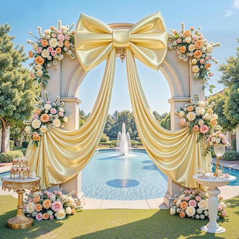 Big Pink Bow for Backdrop, 24x16x80 Inch Large Pink Bow Birthday Decoration | Satin Fabric, Wrinkle Resistant, for Wedding Birthday Baby Shower Coquette Room Christmas Tree Decor, Easy to Install in Saudi Arabia