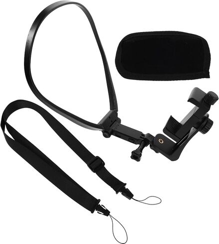 Neck Phone Holder and Chest Camera Mount for Smartphones, Adjustable Hands-Free Flexible Neck Stand for POV Vlog Filming, Outdoor Cycling, Live Streaming, Compatible with iPhone in Saudi Arabia