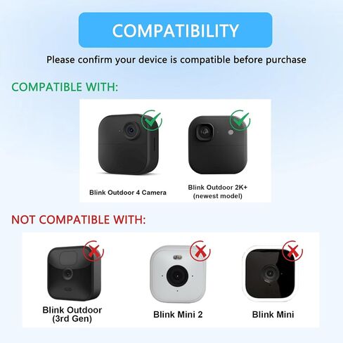 No-Drill Window Mount Compatible with Blink Outdoor 4/2K+ Camera | Self-Adhesive Glass Holder with 20-Degree Adjustable Tilt, Anti-Theft Security Camera Bracket Fits Windows & Doors, Black in Saudi Arabia