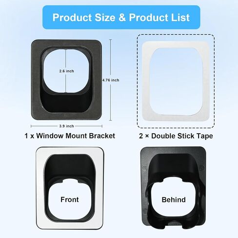No-Drill Window Mount Compatible with Blink Outdoor 4/2K+ Camera | Self-Adhesive Glass Holder with 20-Degree Adjustable Tilt, Anti-Theft Security Camera Bracket Fits Windows & Doors, Black in Saudi Arabia