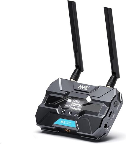 TIMBOOTECH Wireless Video Receiver, Supports Up to 4 Receivers, 1080P HD@60Hz, 2.4 & 5.8GHz, 1000FT Los Range, 66ms Latency, OLED Screen, Smart Channel HDMI Wireless System in Saudi Arabia