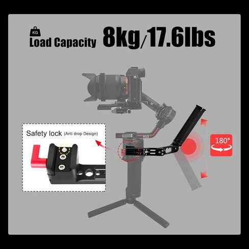 RS4 Handle RS3 Handgrip Adjustable Sling Handheld Extension Aluminum Alloy Grip Mount with NATO Clamp Compatible for DJI RS4/ RS4 PRO/Ronin RS3 Mini/RS3/RS3 Pro/RS 2/RSC2 Gimbal Stabilizer in Saudi Arabia