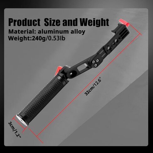 RS4 Handle RS3 Handgrip Adjustable Sling Handheld Extension Aluminum Alloy Grip Mount with NATO Clamp Compatible for DJI RS4/ RS4 PRO/Ronin RS3 Mini/RS3/RS3 Pro/RS 2/RSC2 Gimbal Stabilizer in Saudi Arabia