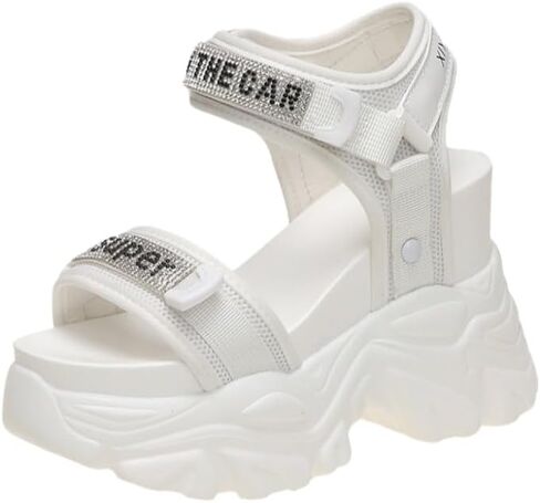 Women's Summer Platform Sandals – Fashion Casual Round Toe One-Strap Wedge Sandals for Women, Comfortable Slip-On Mule Slippers, Beach Shoes in Saudi Arabia
