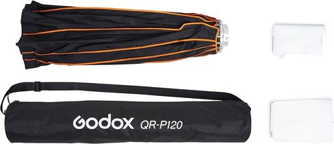 Godox Quick Release Parabolic Softbox 47.1", Bowens Mount, Silver Interior, Removable Diffusers, Directional Soft Light Modifier for Portrait, Fashion & Studio Photography (QRP120) in Saudi Arabia