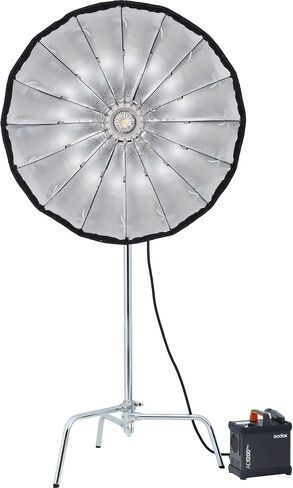Godox Quick Release Parabolic Softbox 47.1", Bowens Mount, Silver Interior, Removable Diffusers, Directional Soft Light Modifier for Portrait, Fashion & Studio Photography (QRP120) in Saudi Arabia
