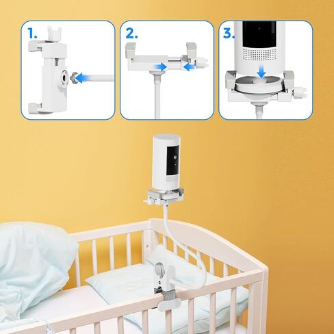 دعامة تثبيت مرنة لكاميرا الأطفال لشاشة GHB/HelloBaby، حامل ملحقات هاتف الأطفال لشاشة الفيديو Momcozy/Boifun/Babystar/ieGeek/Blemil/Jeeber/Philips، مناسبة لمعظم الكاميرات مقاس 1/4 بوصة in Kuwait