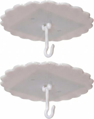 MOU 2 Pack White Fan-Shaped Ceiling Hooks, Easy to Install, no-Nail Mosquito net Hooks for Bed Ceiling, for Hanging and mounting.(7IN 2Set) in Kuwait