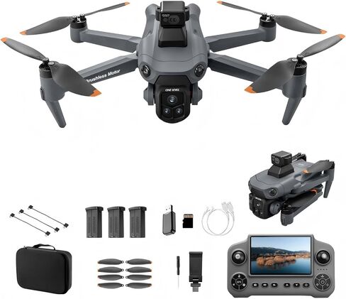 Drones with Camera for Adults 4K, Under 249g GPS Drone with Controller | 360 Obstacle Avoidance • 3 Batteries 75-Min Flight Time • Brushless Motor • Follow Me • Waypoint Flight • Foldable Design in Saudi Arabia