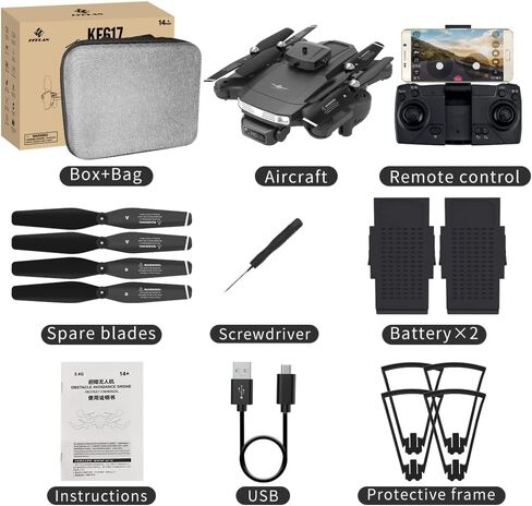 RC Drone with Camera for Adults, Foldable 2K FPV Quadcopter | Switchable Front & Lower Camera, Infrared Obstacle Avoidance, Optical Flow Stable Hover, 2.4G WiFi Live Video Drone in Saudi Arabia
