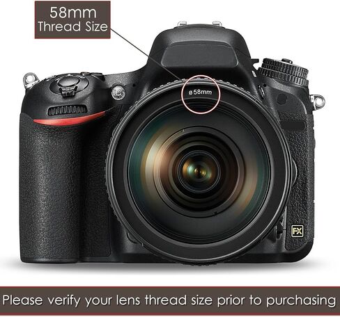 Premium 58mm Accessory Kit for Canon EOS Rebel T6i T6S T5i T5 T4i T3i T3 T2i SL1 EOS 70D 60D 5D 750D 700D 650D 600D 550D 1200D 1100D 100D EOS M3 M2 T1i XTi XT SL1 XSi 7D Mark II DSLR Cameras in Kuwait