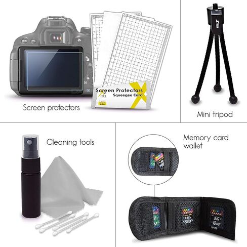 Premium 58mm Accessory Kit for Canon EOS Rebel T6i T6S T5i T5 T4i T3i T3 T2i SL1 EOS 70D 60D 5D 750D 700D 650D 600D 550D 1200D 1100D 100D EOS M3 M2 T1i XTi XT SL1 XSi 7D Mark II DSLR Cameras in Kuwait