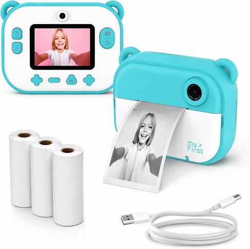 myFirst Insta 2 Bundle Blue - Instant Print Camera for Kids, 12MP Photo 1080P Video, Gift for Boys Girls 4-12, microSD Card, Thermal Printing in Saudi Arabia