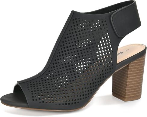 BEST TRENDY Women's Peep Toe Open Toe High Heel Sandals Dress Strappy Heels for Wedding Party Office Black Natural in Saudi Arabia
