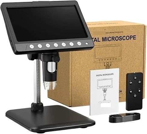USB Microscope, Microscope, 7inch IPS Digital Coinscope 5MP 1200X Camera 1080P Videoscope 8 LED Light for Coin Circuit in Saudi Arabia