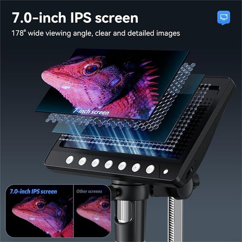 USB Microscope, Microscope, 7inch IPS Digital Coinscope 5MP 1200X Camera 1080P Videoscope 8 LED Light for Coin Circuit in Saudi Arabia