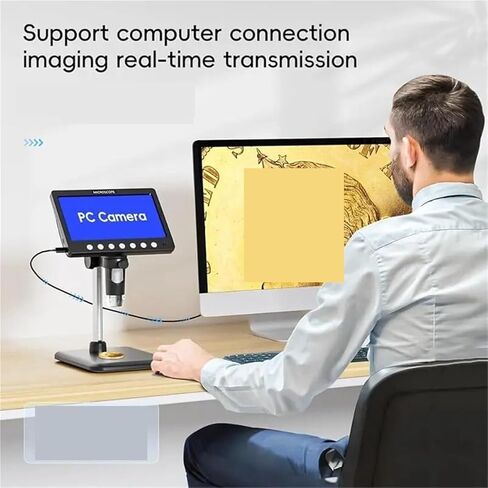USB Microscope, Microscope, 7inch IPS Digital Coinscope 5MP 1200X Camera 1080P Videoscope 8 LED Light for Coin Circuit in Saudi Arabia