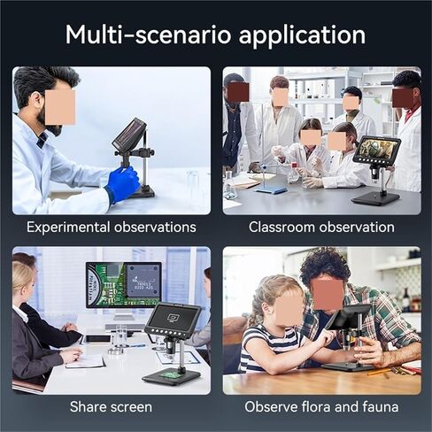 USB Microscope, Microscope, 7inch IPS Digital Coinscope 5MP 1200X Camera 1080P Videoscope 8 LED Light for Coin Circuit in Saudi Arabia