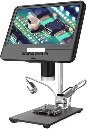 Microscope, Microscope 8.5inch LCD 5X-260X Digital Adjustable 1080P Range Welding Tool for Children Students Adults Beginner Learning and Experiment,for Homeschool Lab in Kuwait