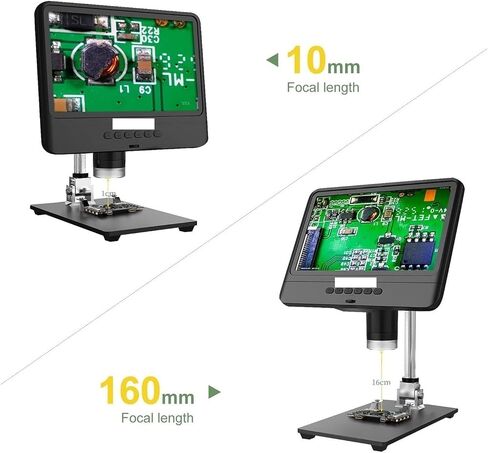 Microscope, Microscope 8.5inch LCD 5X-260X Digital Adjustable 1080P Range Welding Tool for Children Students Adults Beginner Learning and Experiment,for Homeschool Lab in Kuwait