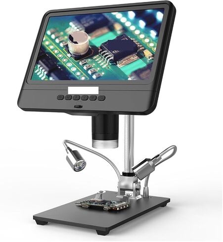 Microscope, Microscope 8.5inch LCD 5X-260X Digital Adjustable 1080P Range Welding Tool for Children Students Adults Beginner Learning and Experiment,for Homeschool Lab in Kuwait