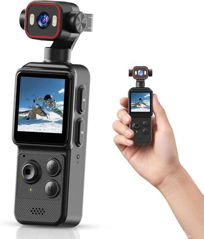 4K Vlogging Camera ,Portable Pocket Camera for YouTube TikTok with WiFi | Handheld Camera with 270° Rotating Lens,Inteligent Iollowing,1.54''Screen & 1200mAh,Daily Recording,Vlog,Travel in Saudi Arabia