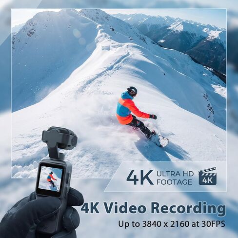 4K Vlogging Camera ,Portable Pocket Camera for YouTube TikTok with WiFi | Handheld Camera with 270° Rotating Lens,Inteligent Iollowing,1.54''Screen & 1200mAh,Daily Recording,Vlog,Travel in Saudi Arabia