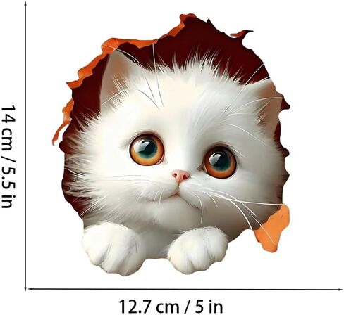 2 PCS White Persian Kitten Car Decals Vinyl Bumper Stickers Z-154 | White Persian kitten decals. Premium vinyl decals waterproof for car, truck, bumper, laptop, wall art. in Kuwait