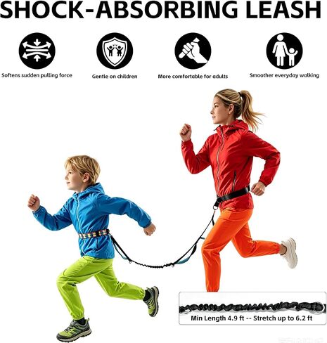 Autism Harness Toddler Leash with Waist Belt for Kids Age 3-12 | Anti-Lost Adjustabe Children Leash Vest for Special Needs with Strong Grab Handle for Public Parks and Outdoor Walking in Saudi Arabia