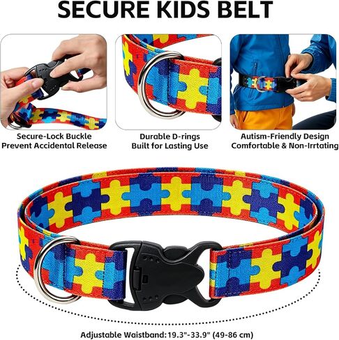 Autism Harness Toddler Leash with Waist Belt for Kids Age 3-12 | Anti-Lost Adjustabe Children Leash Vest for Special Needs with Strong Grab Handle for Public Parks and Outdoor Walking in Saudi Arabia