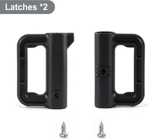 Stcockis Retractable Baby Gate Replacement Parts, Mesh Baby Gate Hardware Set with 2 Latches, 2 Hooks, 2 Brackets & Screws for Tall Retractable Dog Gate Full Set Wall Mounting Hardware (03H, Black) in Saudi Arabia