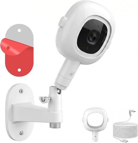 wochel No Drill Baby Monitor Mount for Nanit Pro/Plus, Adjustable Nanit Wall Mount with USB C Charger Mount and 10FT Power Cable, Wall Bracket Stand for Baby Monitor (Camera not Included) in Saudi Arabia