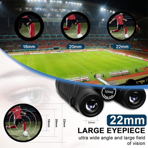 12x42 HD Waterproof Binoculars for Adults, Compact Binocular for Bird Watching (Black) in Saudi Arabia