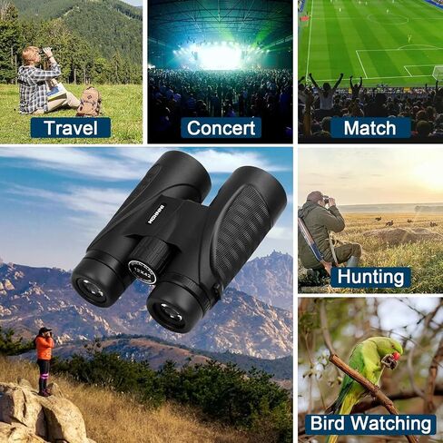 12x42 HD Waterproof Binoculars for Adults, Compact Binocular for Bird Watching (Black) in Saudi Arabia