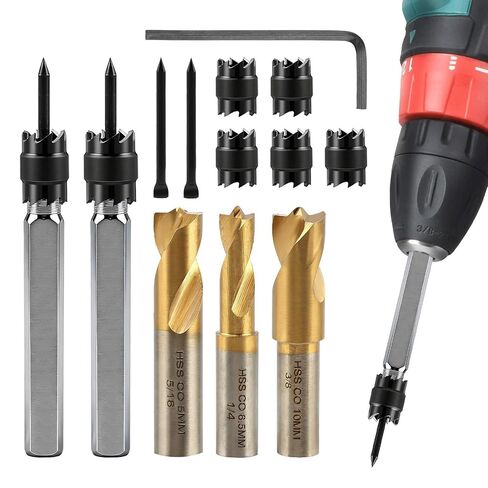 13 Pcs Spot Weld Cutter Sets Double Sided, 3/8" and 5/16" HSS Spot Weld Cutter Remover Drill Bits in Saudi Arabia