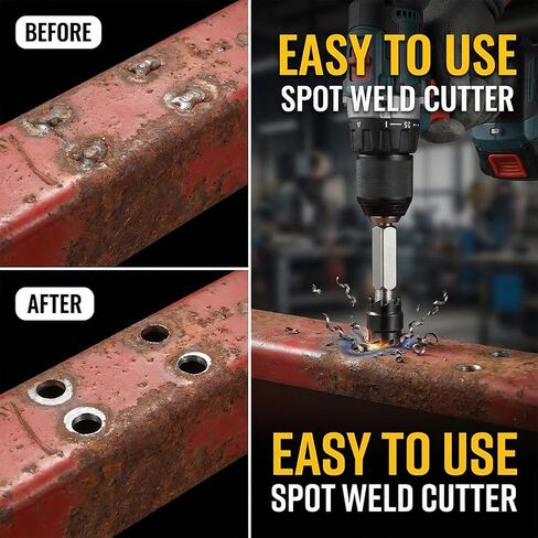 13 Pcs Spot Weld Cutter Sets Double Sided, 3/8" and 5/16" HSS Spot Weld Cutter Remover Drill Bits in Saudi Arabia