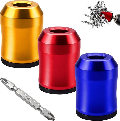 3 PCS Screwdriver Head Magnetic Ring Set, 1/4" Universal Magnetic Screw Holder with PH2 S2 Bit, Drill Bit Magnetizer, Screw Magnetizer for Drill & Hex Screwdriver in Saudi Arabia