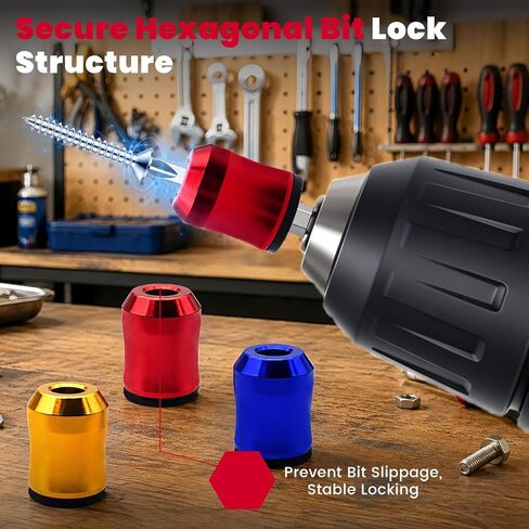 3 PCS Screwdriver Head Magnetic Ring Set, 1/4" Universal Magnetic Screw Holder with PH2 S2 Bit, Drill Bit Magnetizer, Screw Magnetizer for Drill & Hex Screwdriver in Saudi Arabia