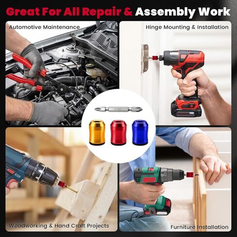 3 PCS Screwdriver Head Magnetic Ring Set, 1/4" Universal Magnetic Screw Holder with PH2 S2 Bit, Drill Bit Magnetizer, Screw Magnetizer for Drill & Hex Screwdriver in Saudi Arabia