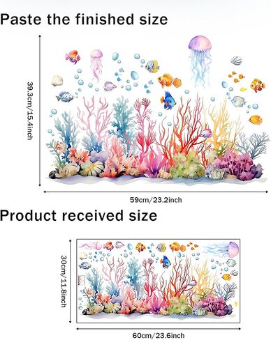 ملصقات جدارية تحت البحر، ملصقات مرجانية لقنديل البحر لغرفة الأطفال in Kuwait
