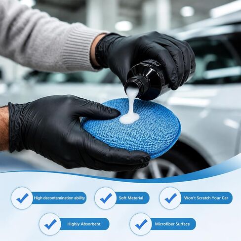9 Pack Car Wax Applicator Pad 5 Inch, Foam Microfiber Applicator Pad for Car Buffing, Detail Polishing, Tire Shine Applicator, Cleaning and Fine Polishing in Kuwait