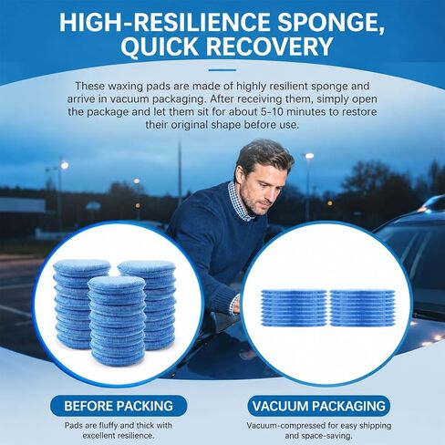 9 Pack Car Wax Applicator Pad 5 Inch, Foam Microfiber Applicator Pad for Car Buffing, Detail Polishing, Tire Shine Applicator, Cleaning and Fine Polishing in Kuwait