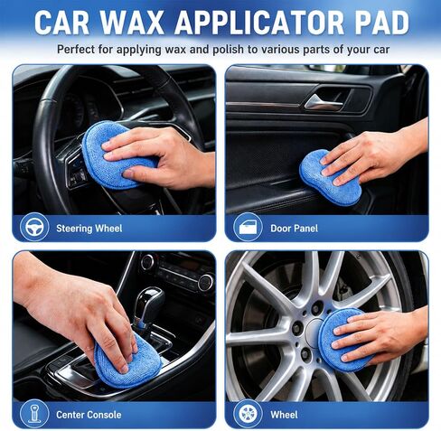 9 Pack Car Wax Applicator Pad 5 Inch, Foam Microfiber Applicator Pad for Car Buffing, Detail Polishing, Tire Shine Applicator, Cleaning and Fine Polishing in Kuwait