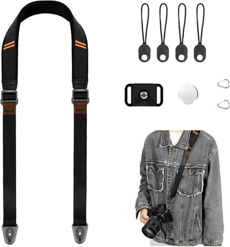 1.8" Wide Camera Should Strap for DSLR/SLR Cameras, Adjustable Length 39.4-63 inch, 60kg Load Capacity, Anti-Slip, as a Sling, Neck, Shoulder Strap for Travel, Street &Outdoor Photography in Saudi Arabia