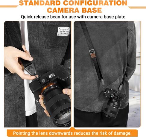 1.8" Wide Camera Should Strap for DSLR/SLR Cameras, Adjustable Length 39.4-63 inch, 60kg Load Capacity, Anti-Slip, as a Sling, Neck, Shoulder Strap for Travel, Street &Outdoor Photography in Saudi Arabia