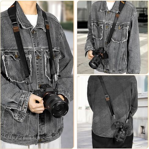 1.8" Wide Camera Should Strap for DSLR/SLR Cameras, Adjustable Length 39.4-63 inch, 60kg Load Capacity, Anti-Slip, as a Sling, Neck, Shoulder Strap for Travel, Street &Outdoor Photography in Saudi Arabia