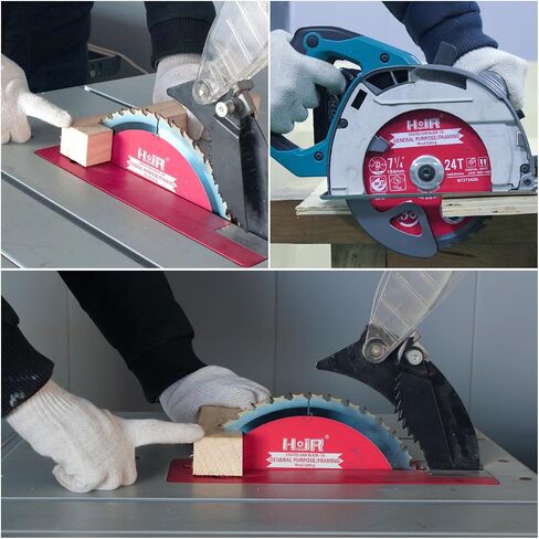 2-Pack 6-1/2" 24-Tooth Arbor 5/8" Woodworking Circular Saw Blade,Framing/General Purpose,Special Anti-Thermal Adhesion Coating on Cutting Edge-TA,High Finish, Long Life,6-1/2" 24T 5/8" in Kuwait